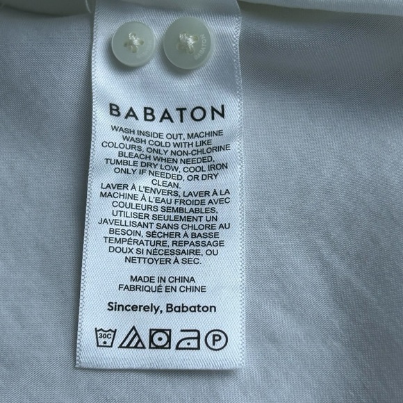 Aritzia Babaton Utility Button Up Shirt XS Drapey Twill QuietLuxury Preppy - Picture 14 of 16